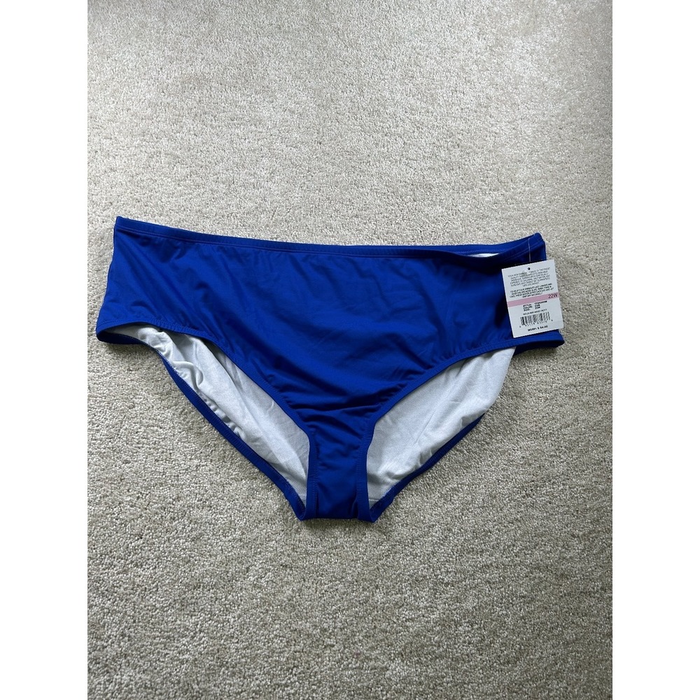 24th & Ocean Swimwear Women's Royal Blue 22W Tummy Control‎ Bottom